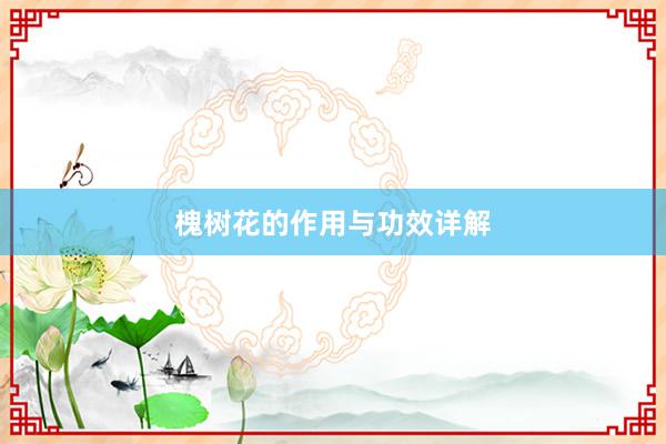 槐树花的作用与功效详解